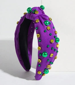 Purple Bead Knot Headband